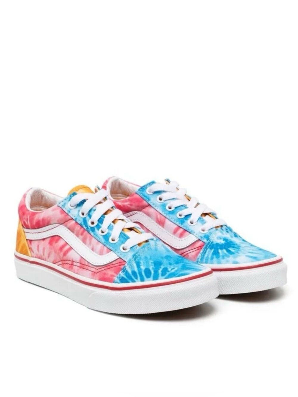 VANS Kids Old Skool Tie-Dye Sneakers Trainers Blue\Pink 3 MSRP $110